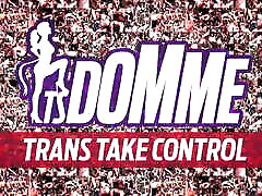 Blonde tranny in red corset teases with her bds hard cor ass and