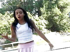 Skinny ebony teen rides massive BBC