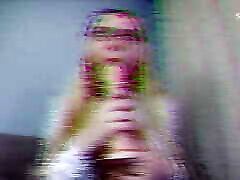 Fembot Spooky Boogie Masturbates Her Pink Pussy with Big Dildo Until Creampie