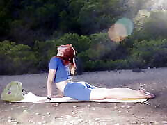 Outdoor Forest Yoga with Happy Baby Pose!