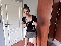 Skinny girl degrading boyfriend for wearing her clothes