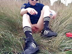 Jon Arteen Strokes Himself Through His Very Short Shorts, the Twink Puts a Plug in His Asshole