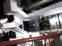 Nude self pissing at the mall