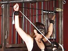 Masked Mature German whore spanked hard in sex dungeon
