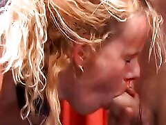 Sexy blonde dirty dog pt2 bitch sucks dick after hardcore BDSM action