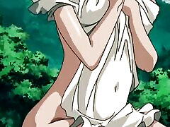 Sweetly Moaning and Squirting while Bouncing on Big Dick in the wood - HENTAI Uncensored