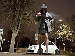 My transparent dress in 3 different suspender stockings