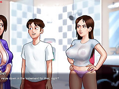 Summertime Saga 03 - Pervert Slut With Huge Big Boobs Loves Making Him Very Horny - Big Boobs MILF Porn Game