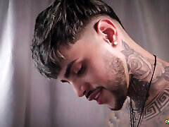 Blowjob Facial Hot Tattooed Stud Inked Mike Using Magic C Sweet oh evetvideo Mouth and Covering His Face in Thick Cum