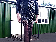 Crossdresser Gina Pissing in PVC