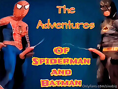 Spiderman and Batman Compare Big Cocks and Big Cumshots