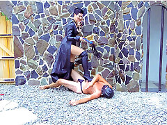 Lenting my slave - single tail whipping and ballbusting - Mistress Alexandra from Greece