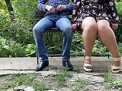 Slutty Mature MILF With Sexy Legs Helps Me Pee While Sitting On A Bench Slutty Mature MILF With Sexy Legs Helps Me Pee While Sitting On A Bench
