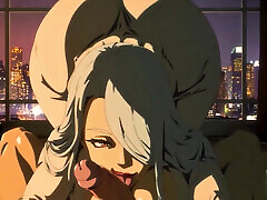 tentation blonde: une nuit mystique de courbes et de chimie-dessin animé anime xxx