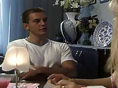 Double Penetration with Cumshot in Mouth and Ass of a Vintage Mil Slut