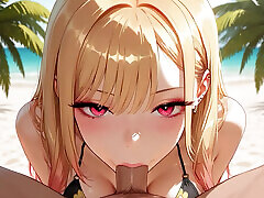 Marin having rought sex on a mon andn and beach