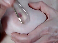 Nipples fetish ice cream honey clamps and tweezer Nipples fetish ice cream honey clamps and tweezer