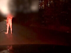 Waked girl2catch cam and barefoot to the bin near a parked van and got horny so wanked off , did I get seen ?