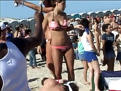 Wild hot party at beach