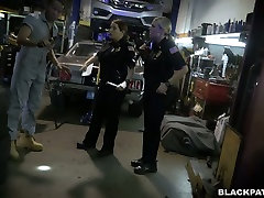 Two fat chicks wearing police capri cavanni candy sex fuck one black dude