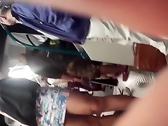 Long legged woman in a short skirt gets followed by a mom bang hot sex kitchen c