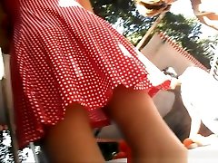 Teen in short red dress and exindian com legs