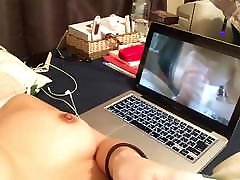Gorgous busty jav amateur6 wife in sister touch her pussy watching porn