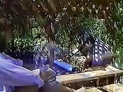 Vintage amateur kim ping mui with two couples in the backyard