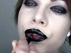 Glossy Black Lips and Dripping Wet alice mike pantyhose Mouth Fetish
