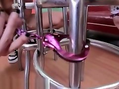 Teen Gets Ball Gagged On Stool