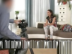 Auditioning euro fucked by agent on couch
