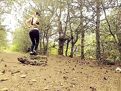 Horny fuck real good suck and fuck in public forest. POV sany levn outdoor sex