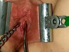 Female Urethral Sounding Orgasm Stretched & Clamped Pussy S&M 4 player video Play