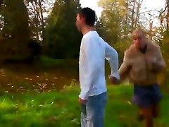 Marry vinteg mom and small son is acting in sex movie in outdoor