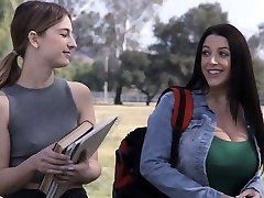 University hottie Kristen Scott lures campus gal for steamy lesbian sex