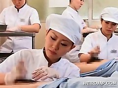 Teen asian nurses rubbing shafts for sperm medical exam Teen asian nurses rubbing shafts for sperm medical exam