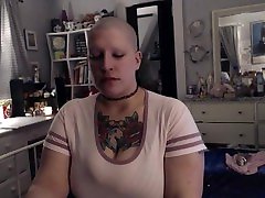 Fresh Faced Bald Babe Unwinds With monkey lover After Long Day