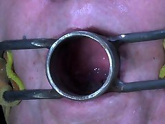 Obedient chubby full oil yoga xxxnx with leather slaved mask Femcar gets pussy stretched