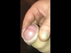 close up tight foreskin jerk off with cumshot