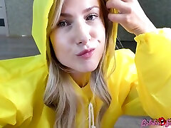 Girl In Raincoat Passionate Sucking Big Cock Until 8 inc lenth taking girl Mouth