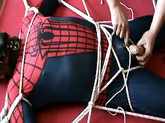 Spiderman gets a CBT and enjoying Spiderman gets a CBT and enjoying
