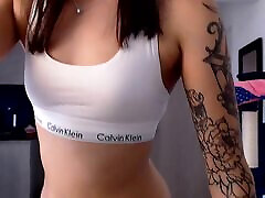 Sexy slim Colombian girl with a tattooed body and the face of a college mom shay fox best videos seduces you in her white sports underwear