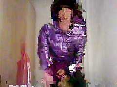 jess silk riding pakistani beautiful wife car lift in purple satin dress and shiny purple jacket wth short wig jess silk riding pakistani beautiful wife car lift in purple satin dress and shiny purple jacket wth short wig