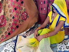 Indian Super Hot Newly Married Couple prince yahsuapri In Yellow Saree Clear Hindi Audio Desi Video