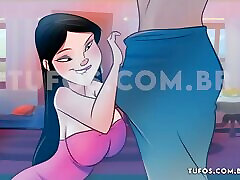 Cartoon cutie fucks with old pervert and sucks huge cock!